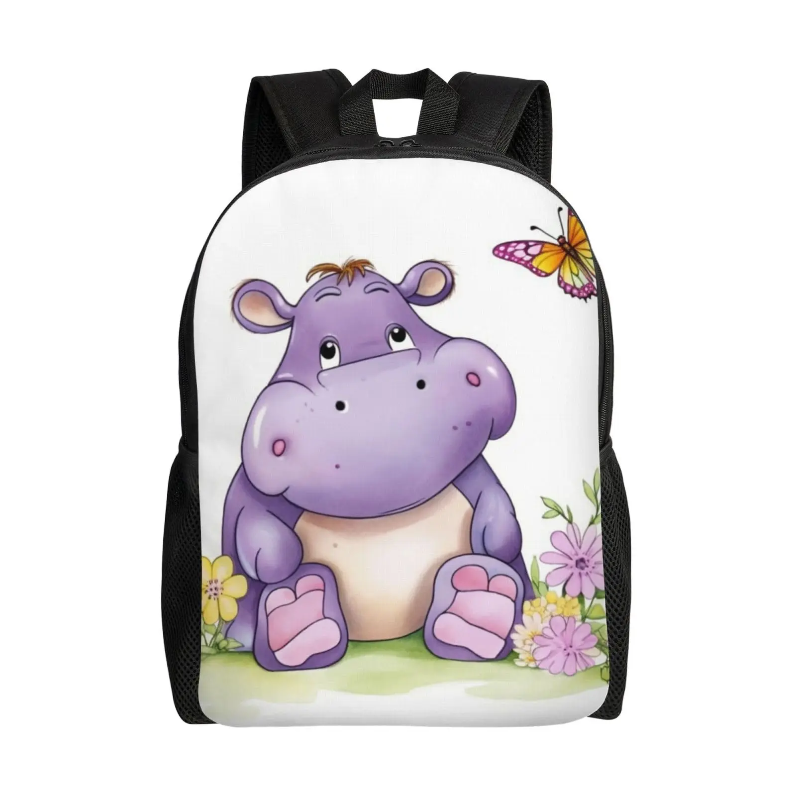 Cute Hippos Printed Large Backpack Travel Bag Daypack Laptop Multifunctional Backpack For Primary Students,Elementary Boys Girls