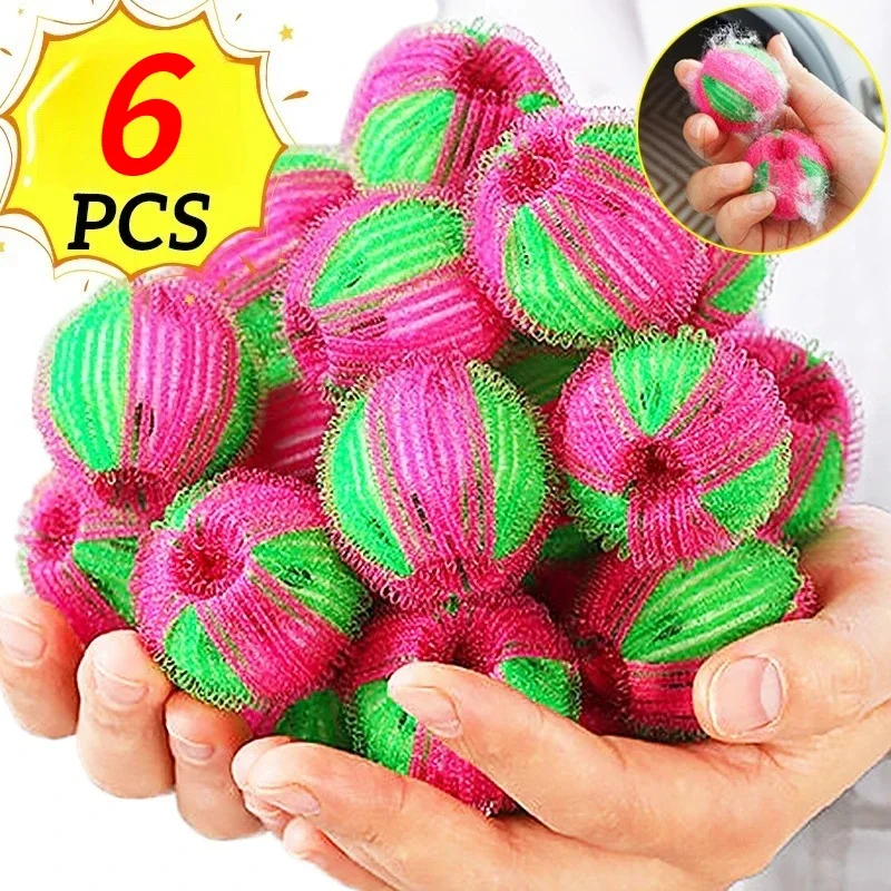 6pcs Reusable laundry ball hair remover Cleaning and anti-entanglement suction ball Washing machine Home Cleaning Tools