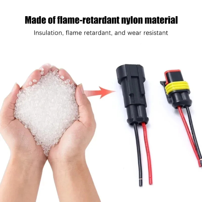 2Pin Automotive Electrical Connector Waterproof Male and Female Plug Cable Car Connector Plug Kit for LED Light Motorcycle Boat