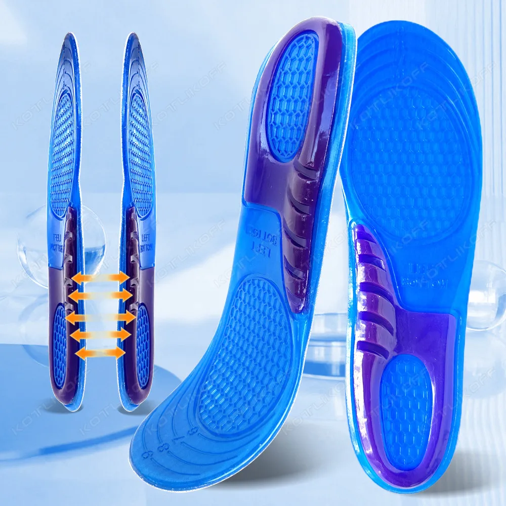 Silikon Gel Einlegesohlen Für Schuhe Weiche Stoßdämpfung Sport Schuhe Sohle Anti-slip Vorlage Für Mann Frauen Fuß Pflege einsätze – Detail 1