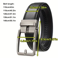 Ceinture de luxe pour homme, 3,5 cm, taille 105-140 150 160 170 cm, ceinture en cuir de grande taille, boucle automatique, ceinture masculine tendance 6