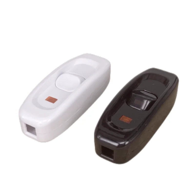 10A 250V 인라인 온/오프 코드 스위치 로커 스위치 (표시등 포함), 침대 옆 스위치, 중간 조명 포함, 검정색