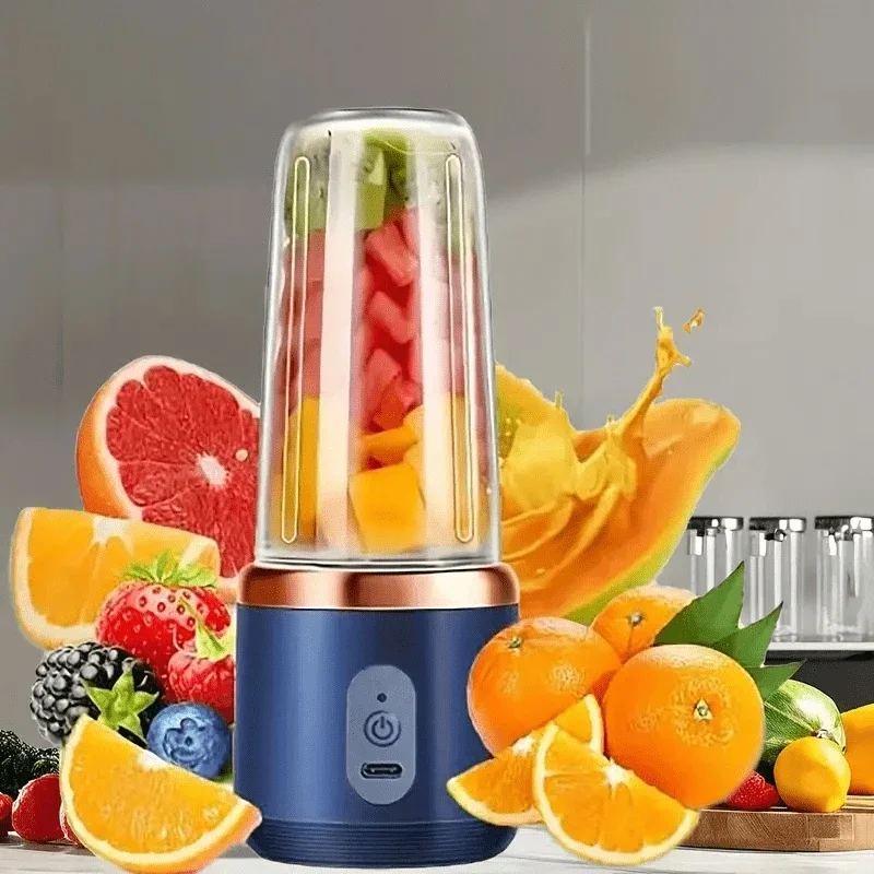Portable Wireless Blender Electric Fruit Juicer For Orange Ice Crushing 10 Blades Auxiliary Food Machine 400mAh Mixer_voghion.com