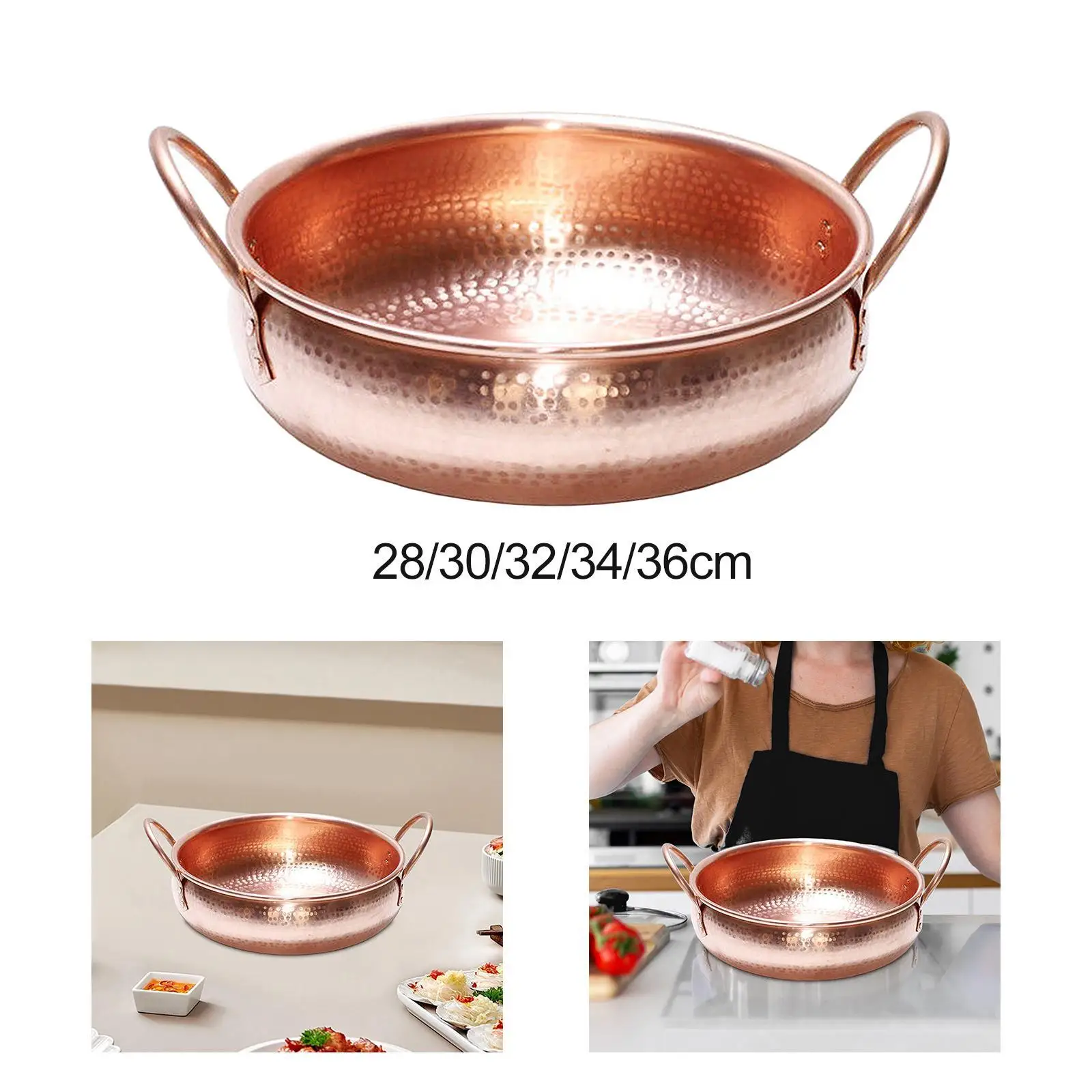 Copper Serving Bowl Hot Pot Pan No Lid Hammered Decorative Copper Cooking Pot Copper Serving Bowl Hot Pot Pan No Lid Hammered Decorative Copper Cooking Pot