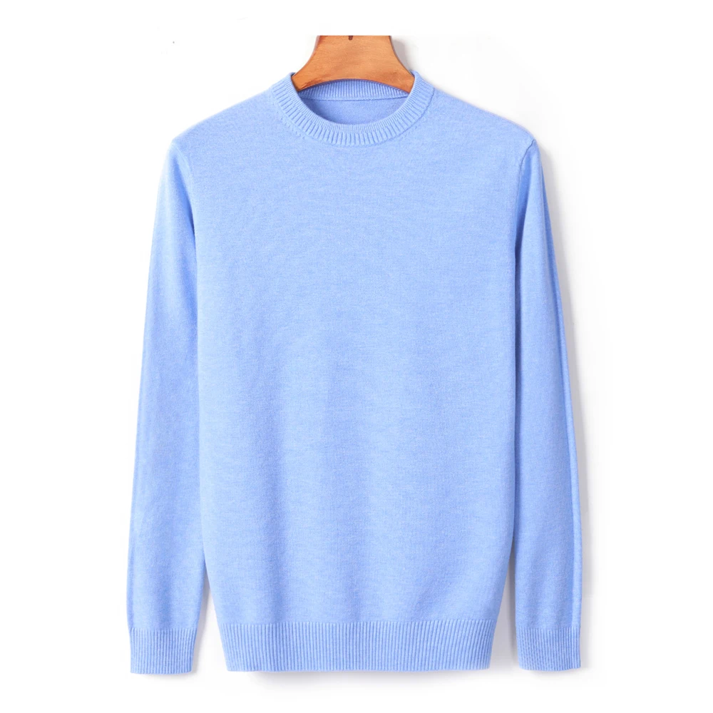 XQS Mens Color Block Warm Knitwear Slim Thick Long Sleeve Sweater