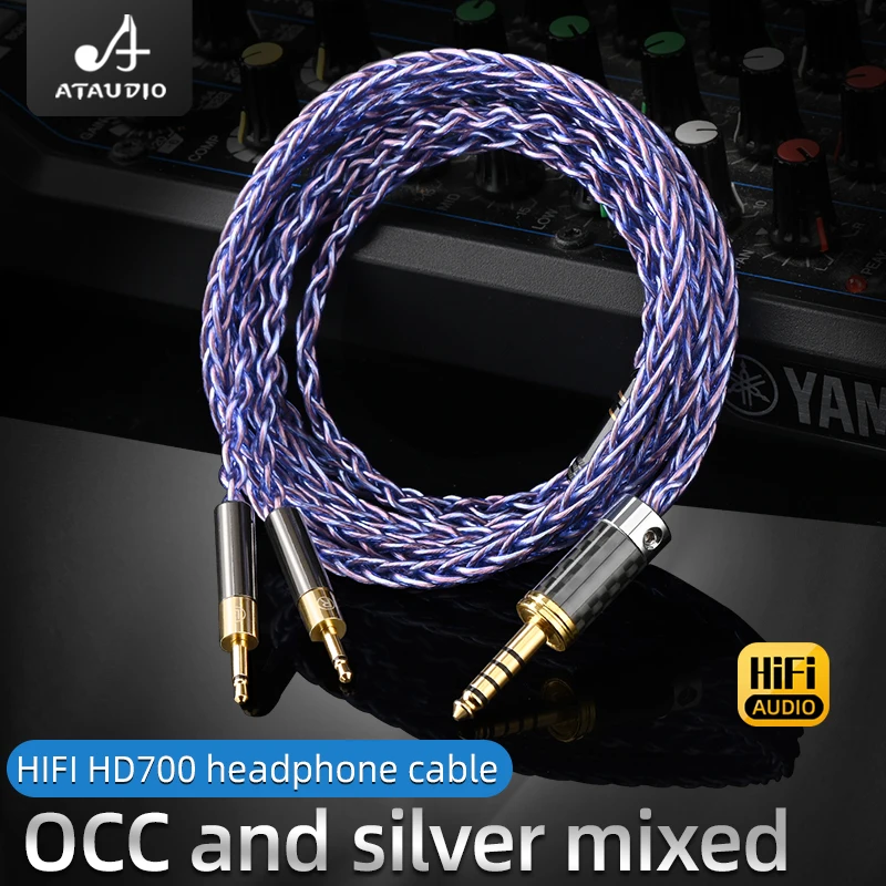 ATAUDIO HD700 Headphone 3.5 XLR 4.4mm Balanced to Dual 2.5 mm Jack Earphone HiFi Cable for  Sennheiser HD700 NW ZX300a