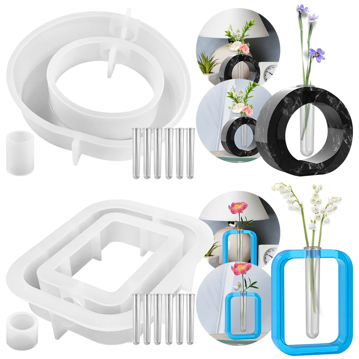 DIY Silicone Vase Mold Crystal Epoxy Mould Durable Epoxy Resin Mold for