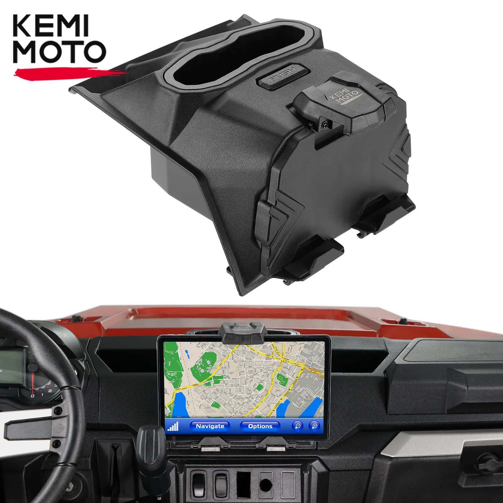 KEMIMOTO UTV GPS Electronic Tablet Device Holder Compatible with Polaris Ranger XP 1000, CREW XP 1000 2018-2023 Storage Box