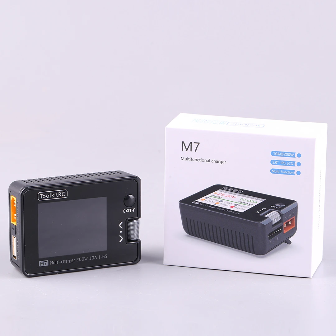 ToolkitRC 전압 서보 검사기 ESC 테스터, 1-6S Lipo 배터리용 방전기, M7 200W 10A DC 밸런스 충전기, LCD IPS 리시버