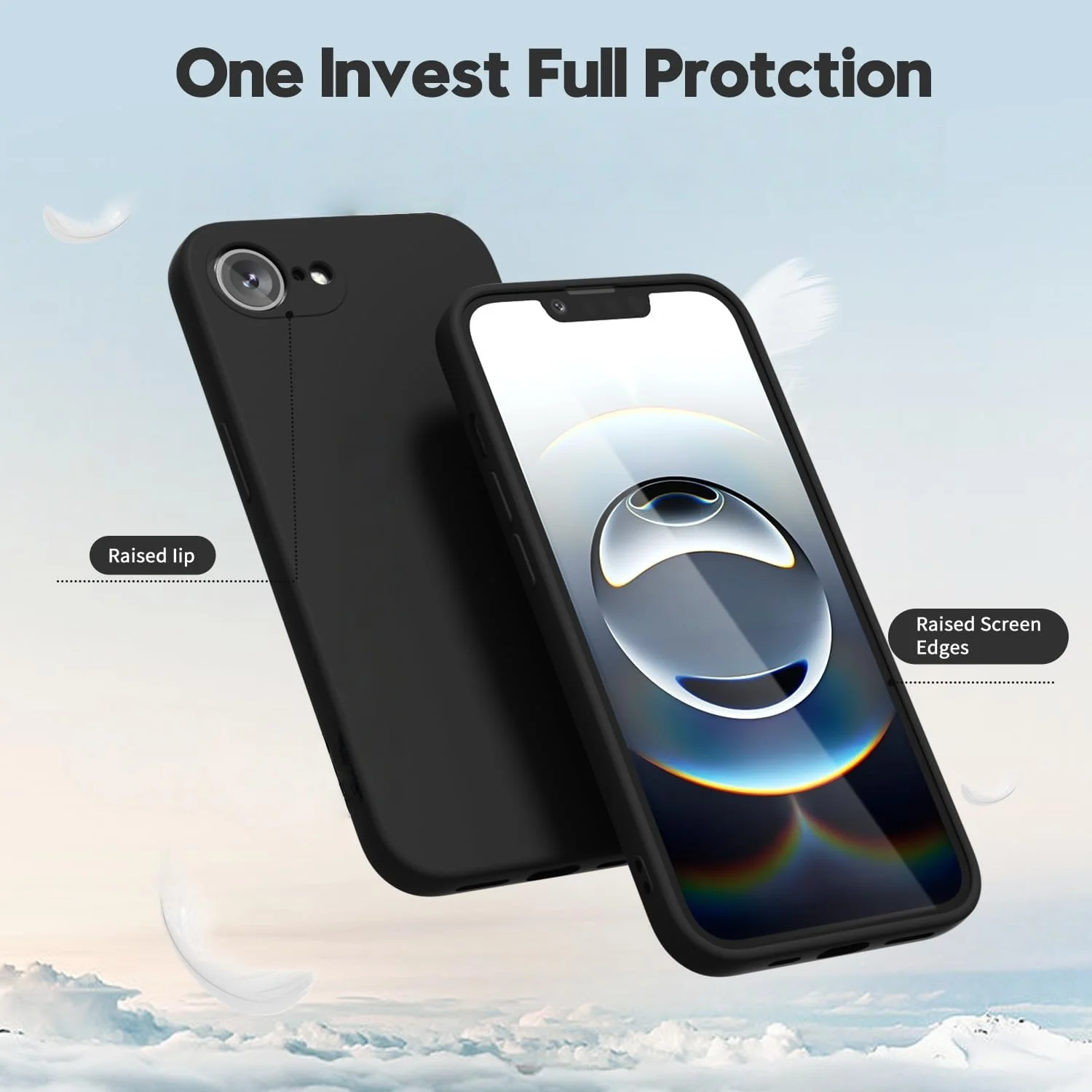 Fashion Solid Color Shockproof Liquid Silicone Phone Case