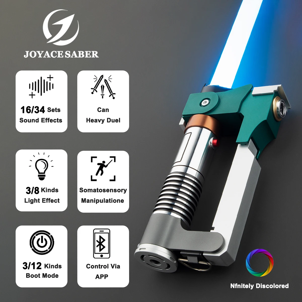 

JoyaceSaber Ezra Bridger LightSaber Heavy Dueling Pixel Light saber Smooth Swing XenoPixel Laser Sword Cosplay RGB Luminous Toys