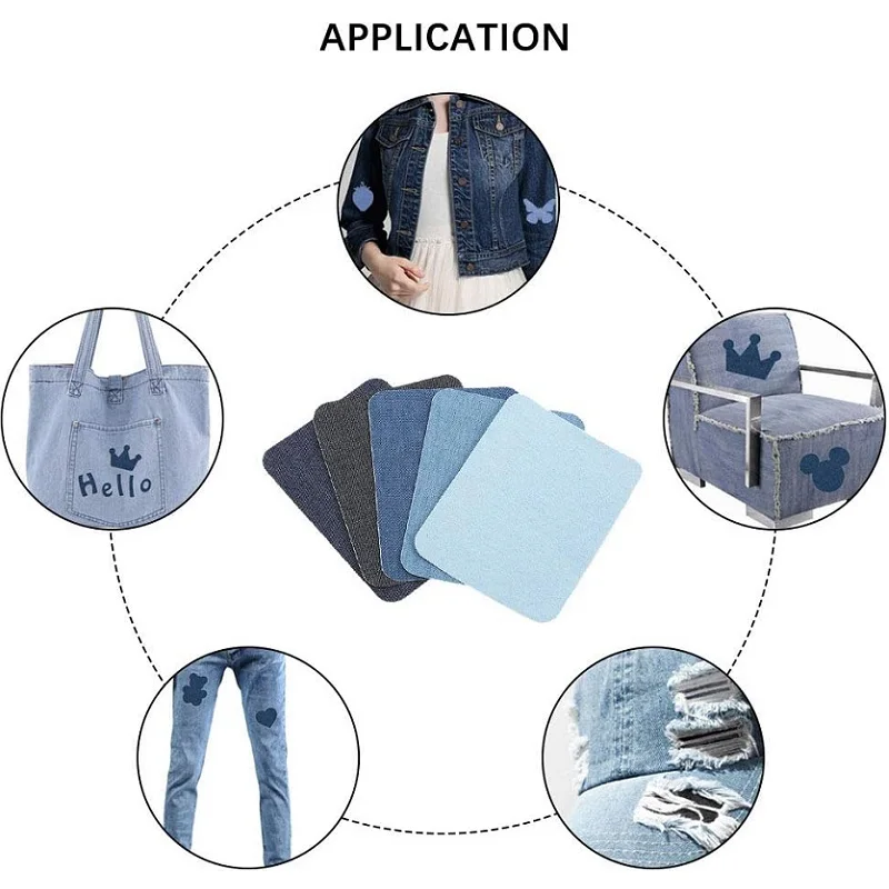 Toppe Termoadesive Per Jeans - Kit 20 Pezzi, 4 Forme E 5 Colori, Per Riparazione Vestiti - Foto 5