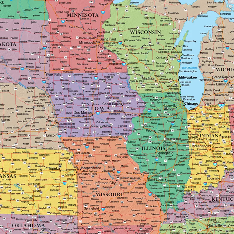 150*100cm Administrative Map of USA Wall Decorative Canvas Painting Art Poster and Prints Classroom Supplies Room Home Decor world map poster