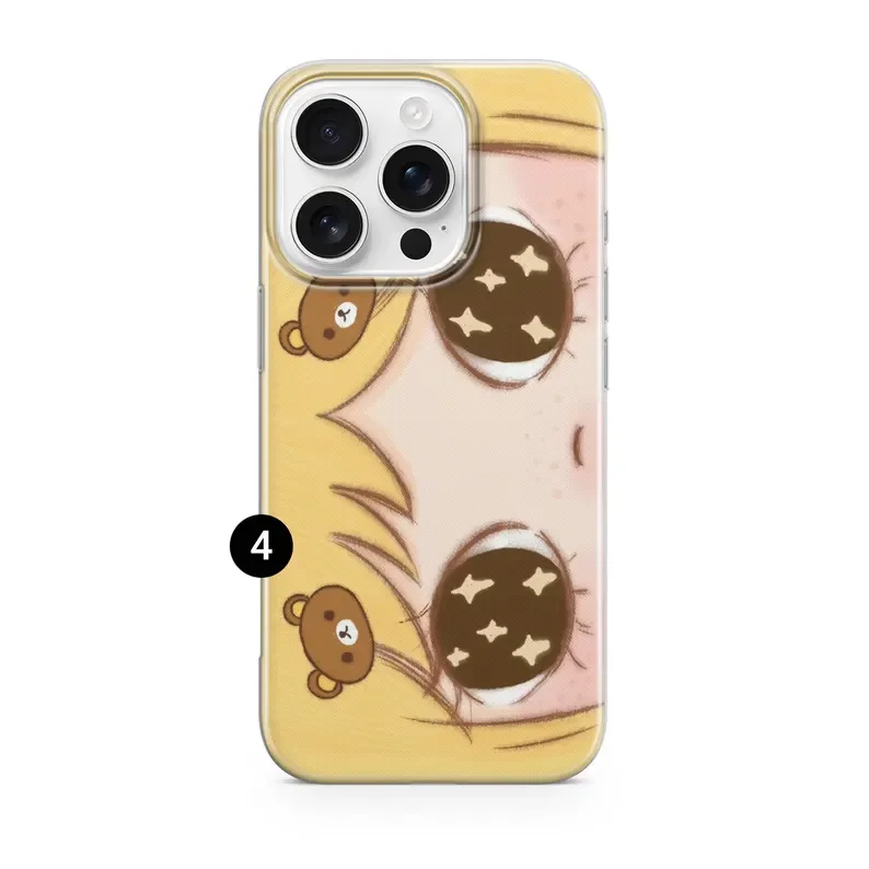 Cartoon Big Eyes Girl Phone Case For iPhone 17 16 16e 15 14 13 12 11 Mini Pro Max X XR XSMax 7 8 Air Plus Transparent Back Cover 5
