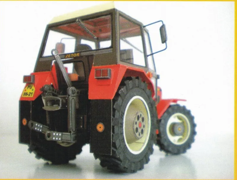 Model 1:32 DIY Czech Zetor 7745-7211 Tractor Card Building Sets Manual Agricultural Machinery Car Model Educational Toy