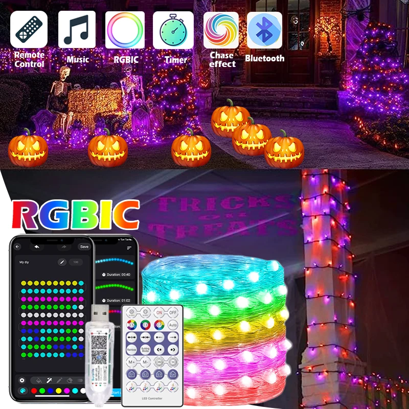 Dreamcolor LED String 100LED WS2812B RGBIC String Lights IP65 ...