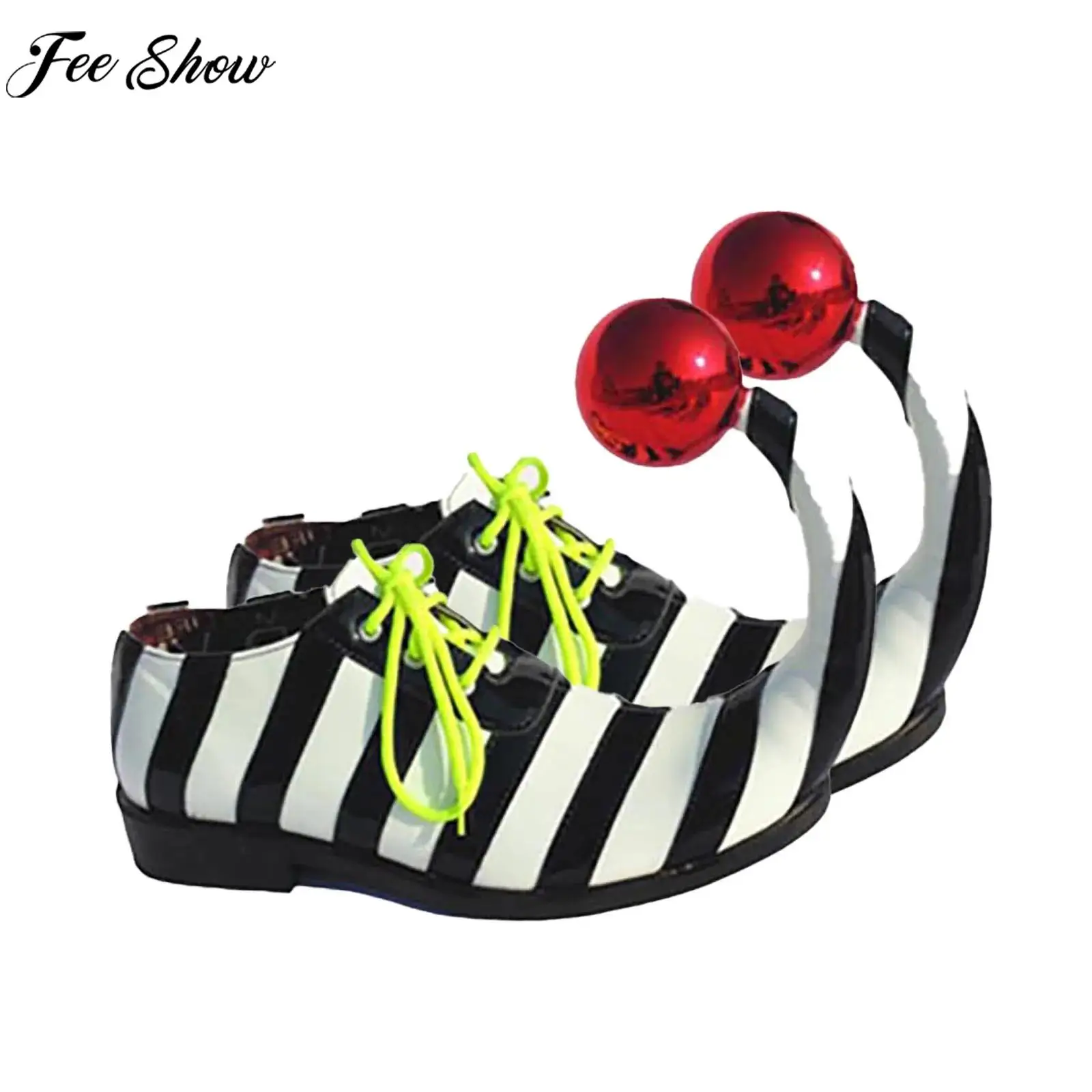 Cosplay Shoes Adults Clown Shoes Red Ball Halloween Carnival Theme Party Funny Circus Club Cosplay Performance Costume Accessories