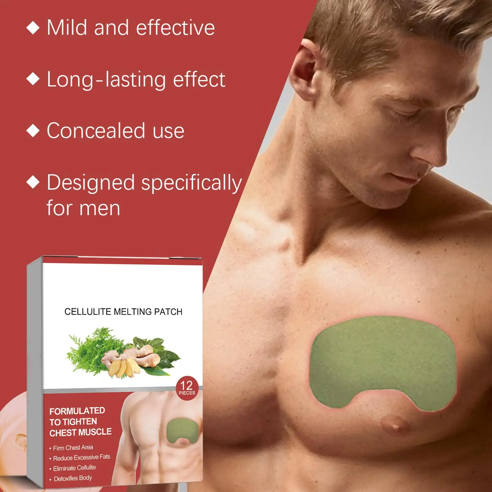 12 pieces Men's Invisible Breast Sticker Breast Upright Lifter Enlarger Patch For Boyfriends Husband Male Friends 4