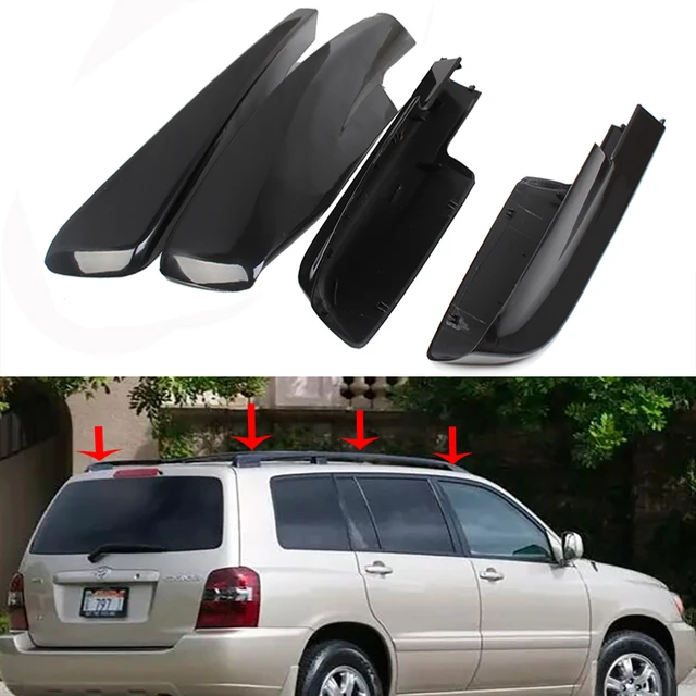 For Toyota Highlander 2001-2007 Roof Rack Cover Rail End Cap Black Replace