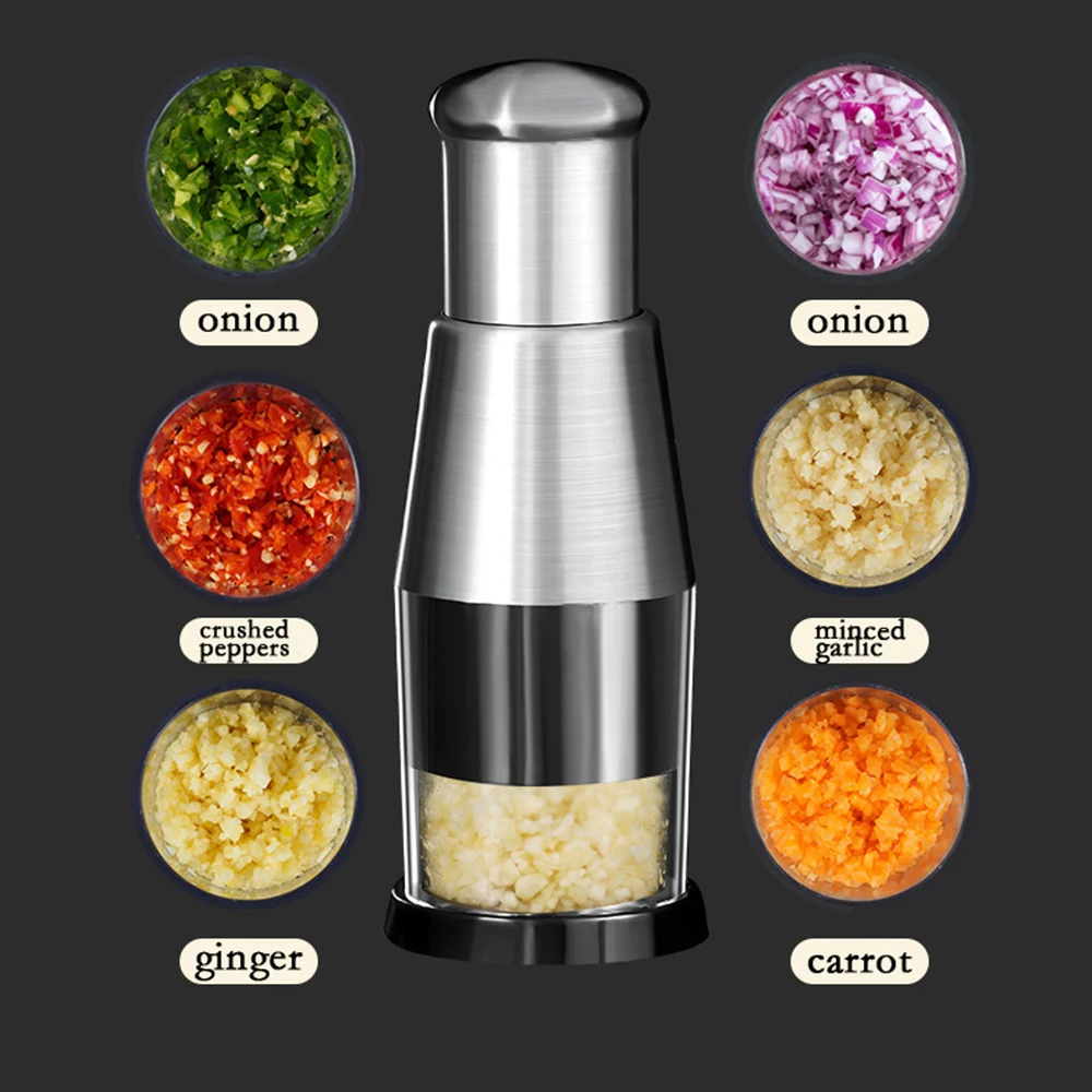Garlic Masher Garlic Crusher Pressing Handheld Food Chopper Slicer Dicer Mixer Kitchen Vegetable Slicer Peeler Tools for Kitchen Restaurant