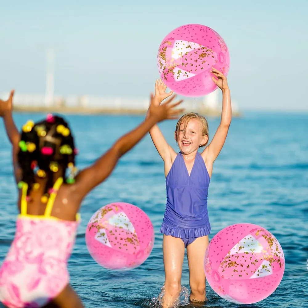 Beach ball, water balloon, inflatable flash ball confetti pool toy heavy beach ball summer swimming pool party water outdoor toy 2