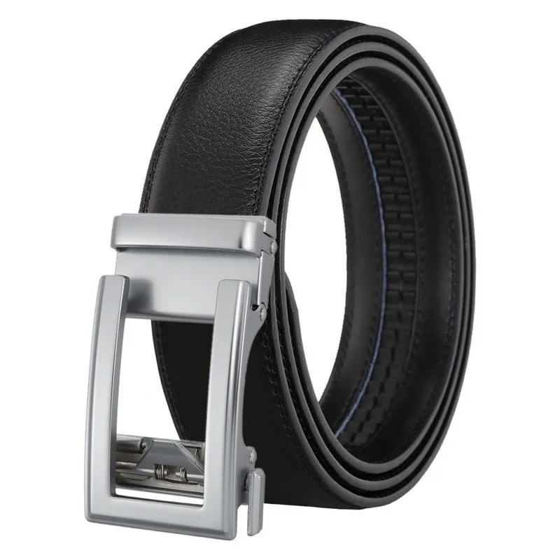 Luxury Men's Leather Belt - High Quality Designer Craftsmanship in White, Blue, Red, Brown