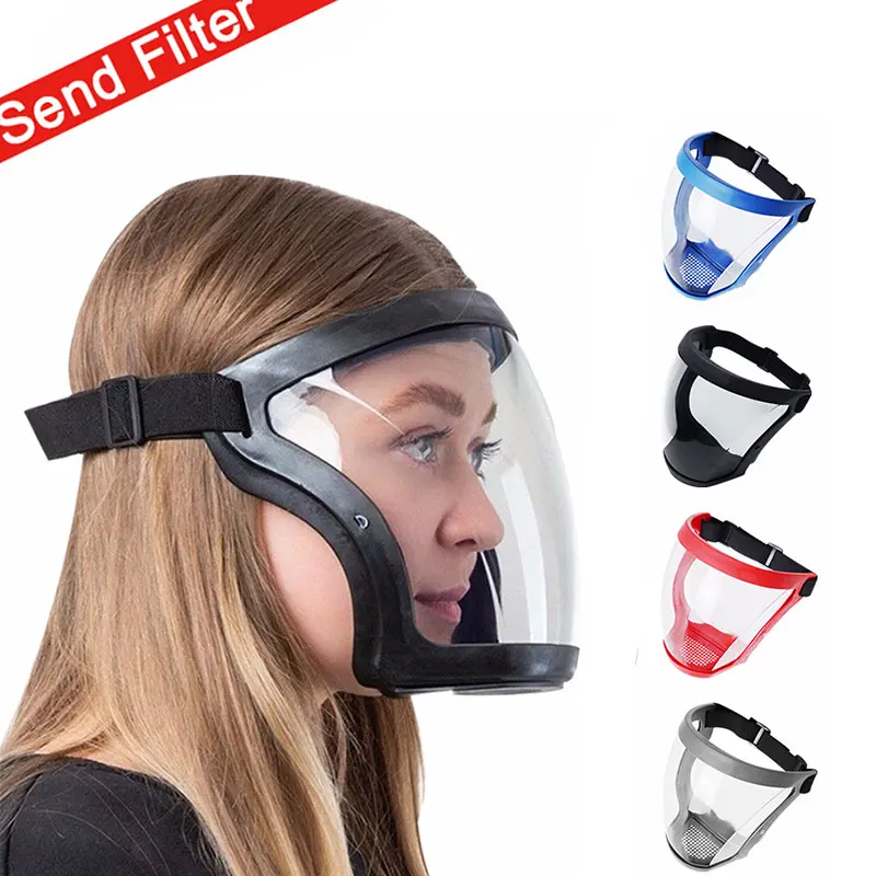 Transparent Full Face Shield Protection Safety Transparent Mask Reusable Hd Screen Dust Proof