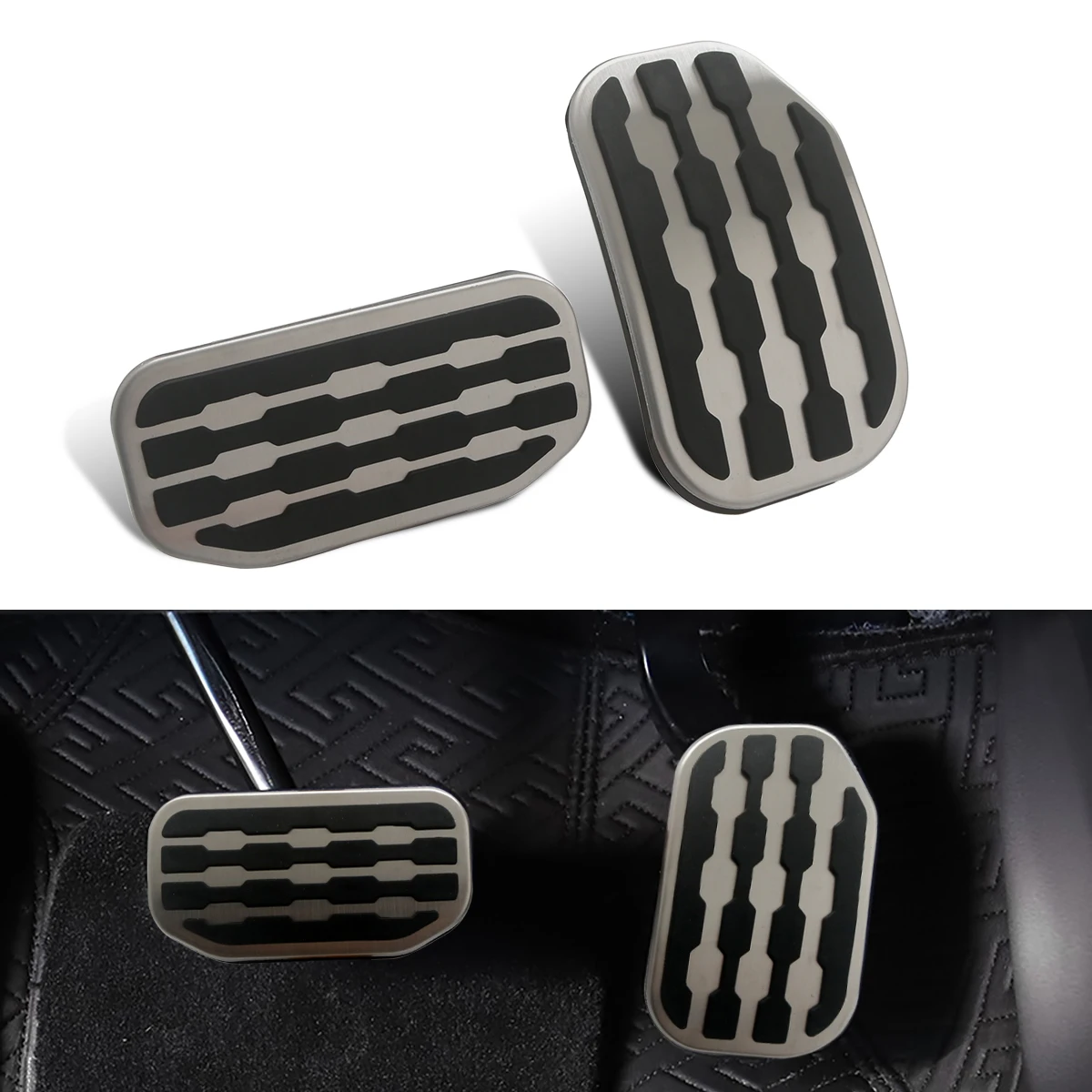 

For Ford F-150 Ford Expedition Lincoln Navigator No Drill Stainless Steel Foot Brake Gas Pedal Pad Cover Accessories