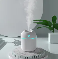 Compact High - Volume USB Air Humidifier - Smart Desktop & Car Aromatherapy Device (WHITE)
