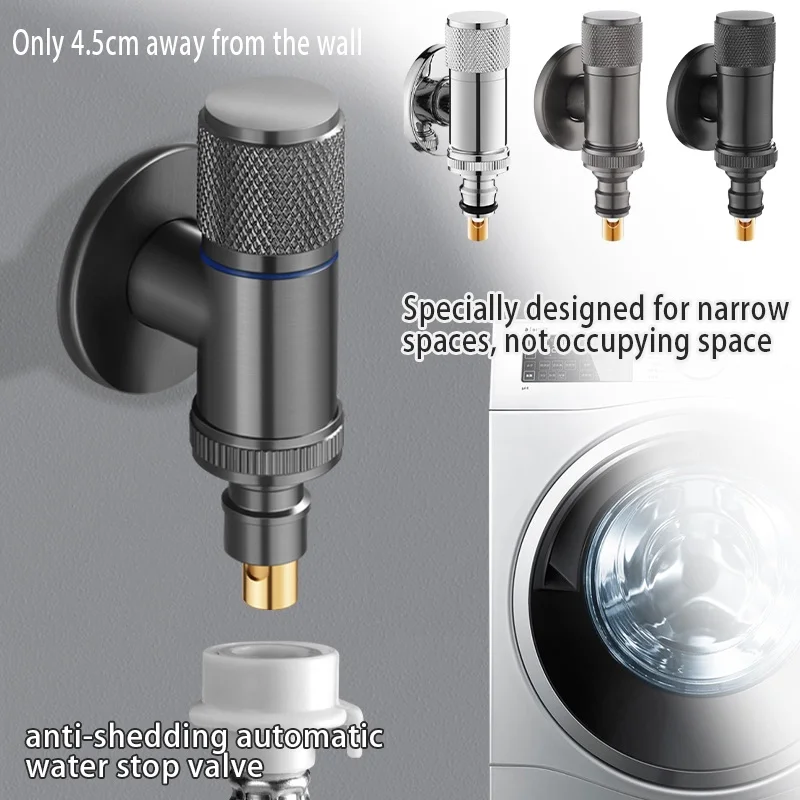 

Multi-function G1/2' G3/4' Faucet Brass One Into One Out Dual Control Washing Machine Tap Three-way Toilet Triangle Valve