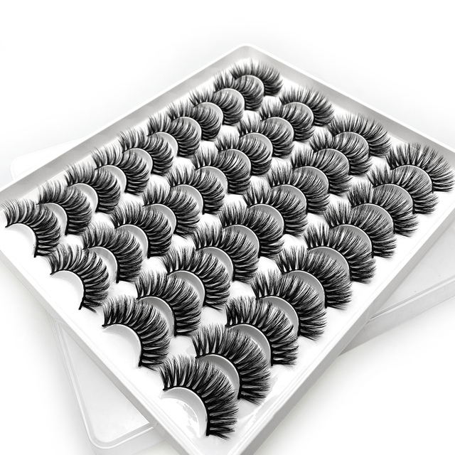 5/8/10/20 Pairs 3D Mink Lashes Natural False Eyelashes Dramatic Fluffy Soft Wispy Volume Cross Reusable Fake Eyelash  MaKeup