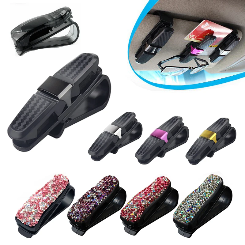 Universal Car Sunglasses Holder Clip Hanger Glasses Holders Card Ticket Holder Stand Fastener Pen Case Eyeglasses for Car Sun Vi