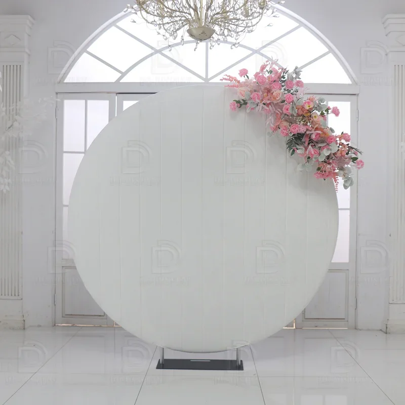아치 스탠드용 벨벳 라운드 배경 커버, 핑크 웨딩 배경, 생일 파티 장식, 사진 소품, DD 6.5ft/200cm