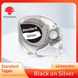 Enhanced Label Maker Tape - 12mm Width (Durable Sliver)