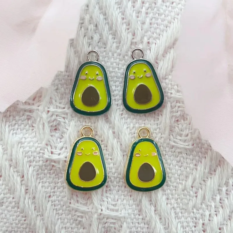 

10 Cute Avocado Fruit Alloy Charm Pendant Necklace Bracelet Earrings Diy Jewelry Making Accessories