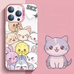 Pink Matte Silicone Kpop Phone Case Featuring S - Stray - K - Kids Skzoos Design - iPhone 13 Pro Max (Z1)