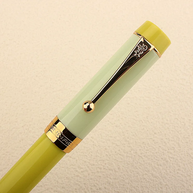 JINHAO 100 만년필 그린 라임 컬러 송진 럭셔리 펜, M/F/EF 펜촉, 사무실 학용품 문구 선물