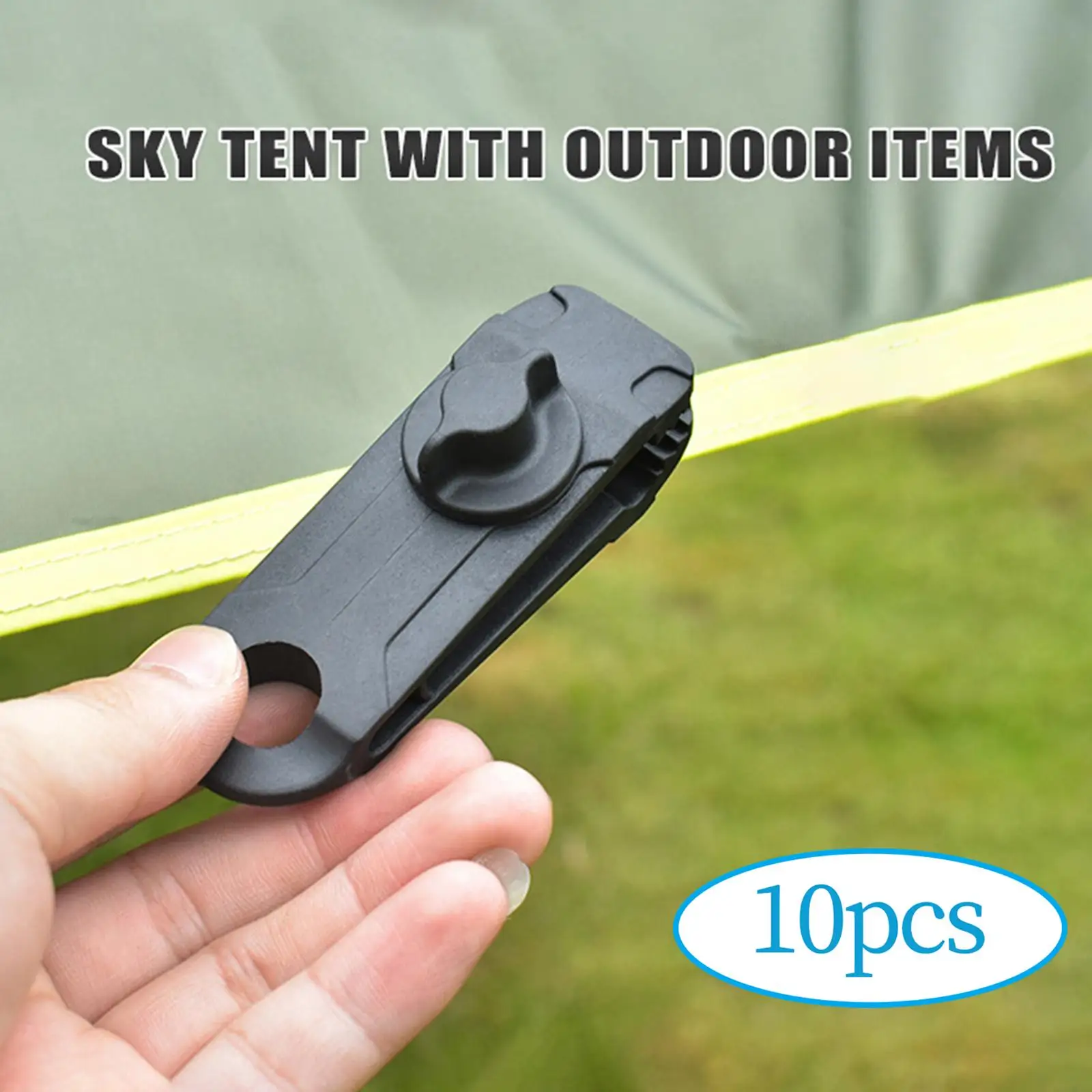 10 Pieces Multipurpose Tent Tarp Clips, Hook Holder Awning Clip Tool Windproof