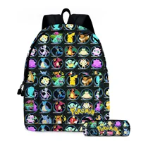 2 pz/set Anime Pikachu Pokemon Stampa Zaino Scuola Pikachu Ragazzi Ragazze Moda Laptop Zaino di Grande Capacità per I Regali 1