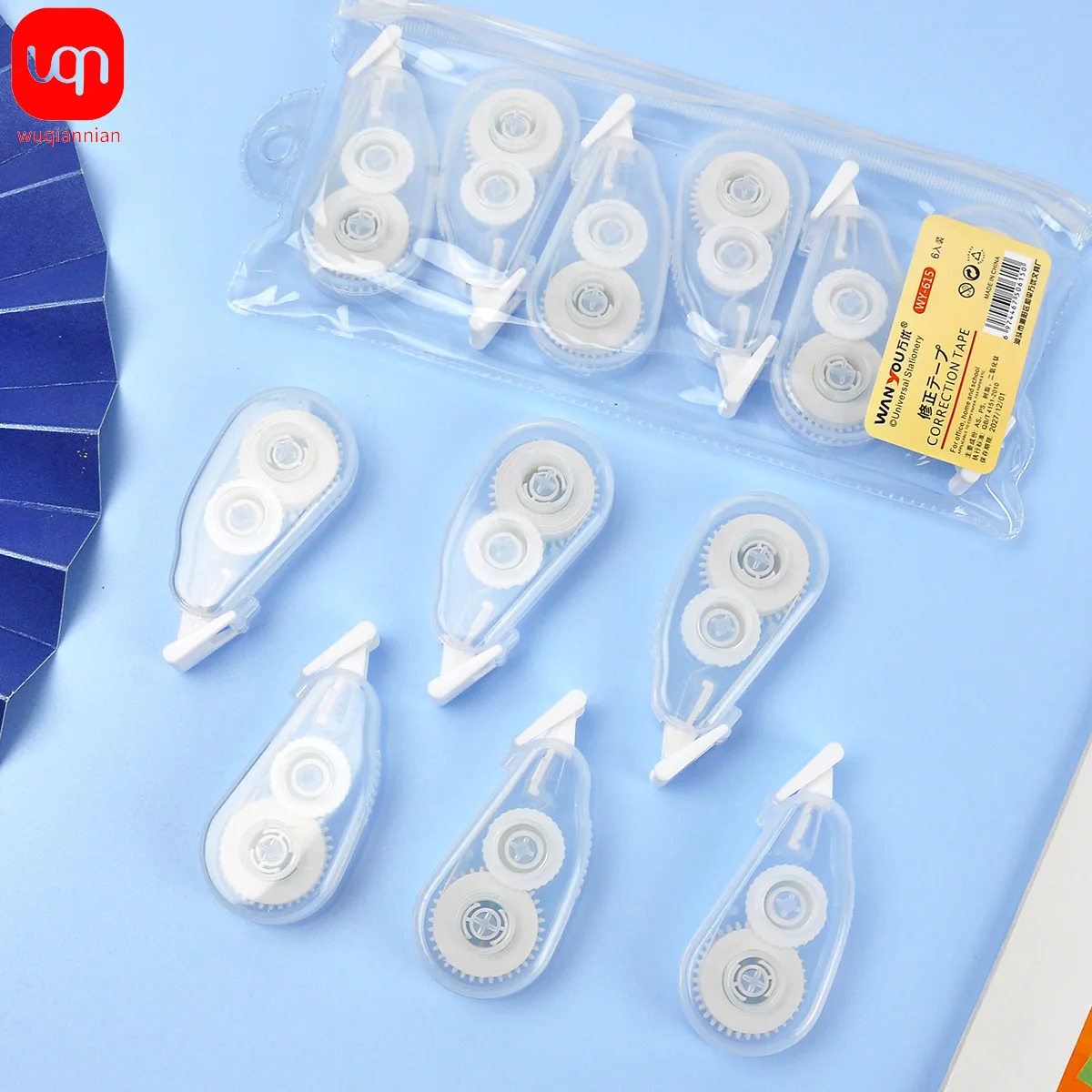 6Pcs Cute Correction Tape Mini Roller White Out Eraser School Office Stationery