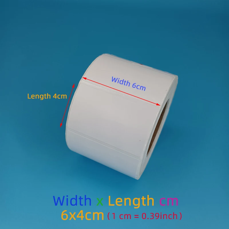 흰색 열 스티커 롤, 너비 3cm  4cm 사각형 열 라벨 배송 라벨, 브랜드 로고, 제품 정보, 1 롤