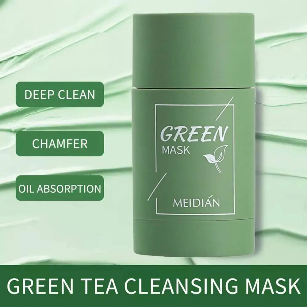

40g Green Tea Mask Solid Face Oil Control Moisturizing Cleansing Mask Acne Treatment Remove Pores Blackhead Mask