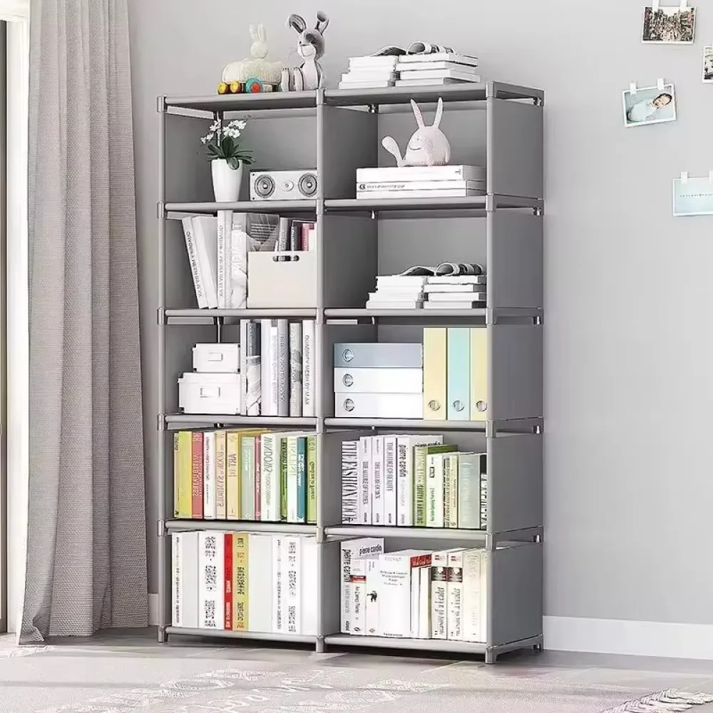 Bookshelf Multi Layer Easy Assembly Diy Wardrobe Plastic Square Storage Rack for Living Room Study Room Bedroom