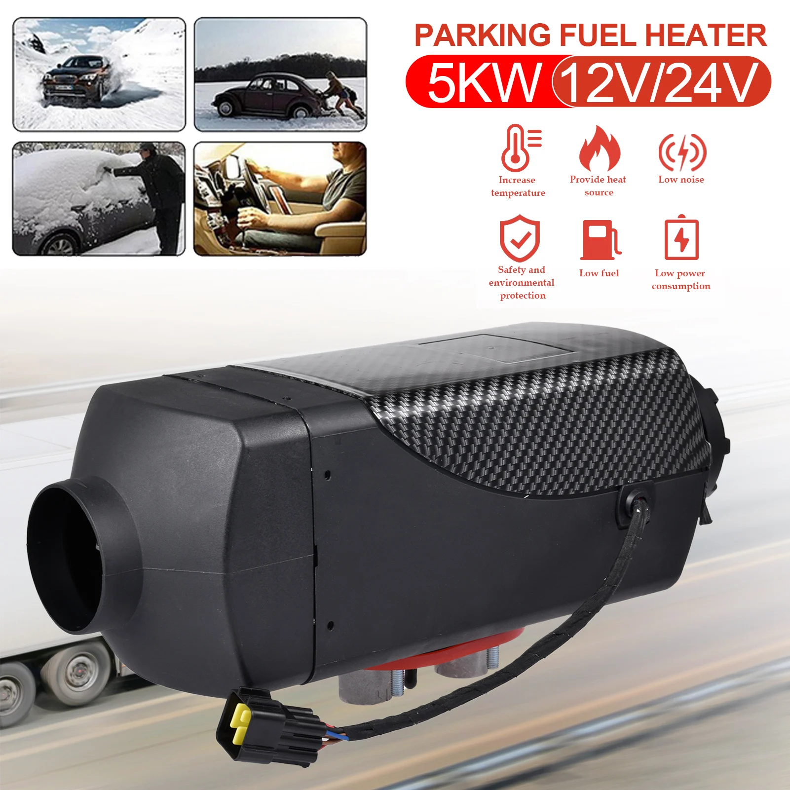 12V 24V 5KW Car Heater Without Turning On The Engine Air Parking Diesel  Heating Low Noise Truck Bus RV Motorhome Trailer Boat - AliExpress