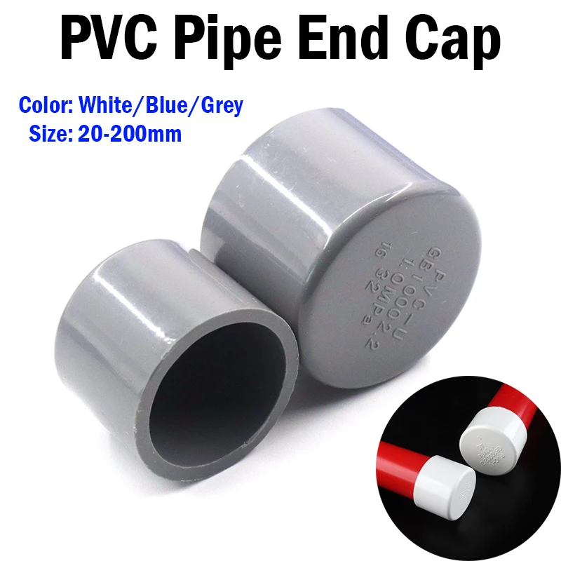 5PcGreyPVCPipeEndCapConnectorFittings2025324050mmGarden