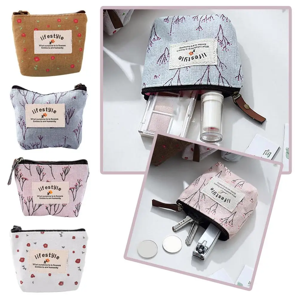 thumbnail image 2 of Bolsas de compras plegables Monedero de lona Monedero de tarjetas Monedero rural Zero Flower Mini bolso con cordón Monedero estilo algodón G6C7, 2 of 6