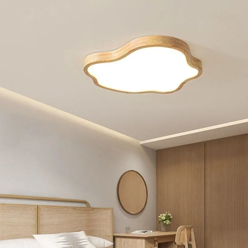 Nordic LED Wooden Ceiling Light Modern Log Cloud Lamps 43/63CM Bedroom Decor Lighting Living Room Hall Hotel Indoor Lamps Lustre