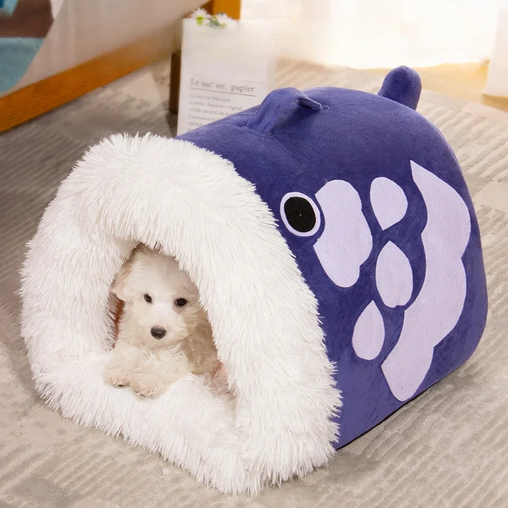 New Pet Cat Nest Dog House For Small Dog Winter Warm Cat Beds Peluche Cat Villa Antiscivolo Pet Bed Divano Dog Kennel Pet Supplies