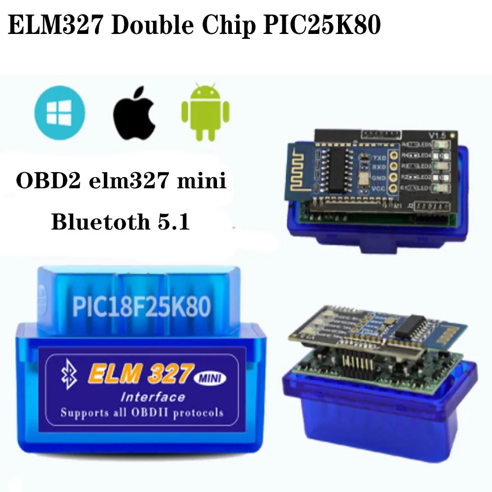 A Legjobb Hardware V1.5 Chip Pic18F25K80 Elm327 Bluetooth V1.5 Autó Kódolvasó Super Mini Elm 327 Az Android Symbian Fw V1.5 -En Működik