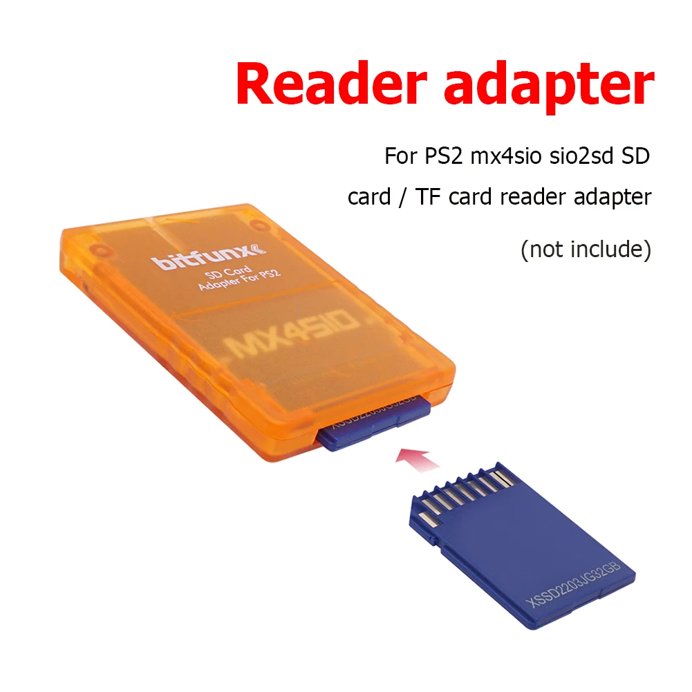 Portable Card Reader For PS2 MX4SIO SIO2SD Transparent Multifunctional Memory Card Adapter Support Secure Digital / TF Card